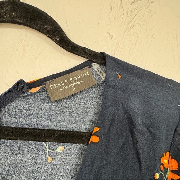 Dress Forum Revolve Blue Floral Long Sleeve Mini Dress Womens M Ruffled Girly - Picture 4 of 14
